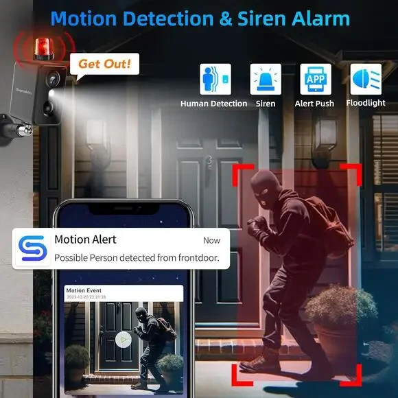 Septekon 2K Security Cameras Wireless Outdoor, Solar Camera for Home Security - Picture 5 of 6